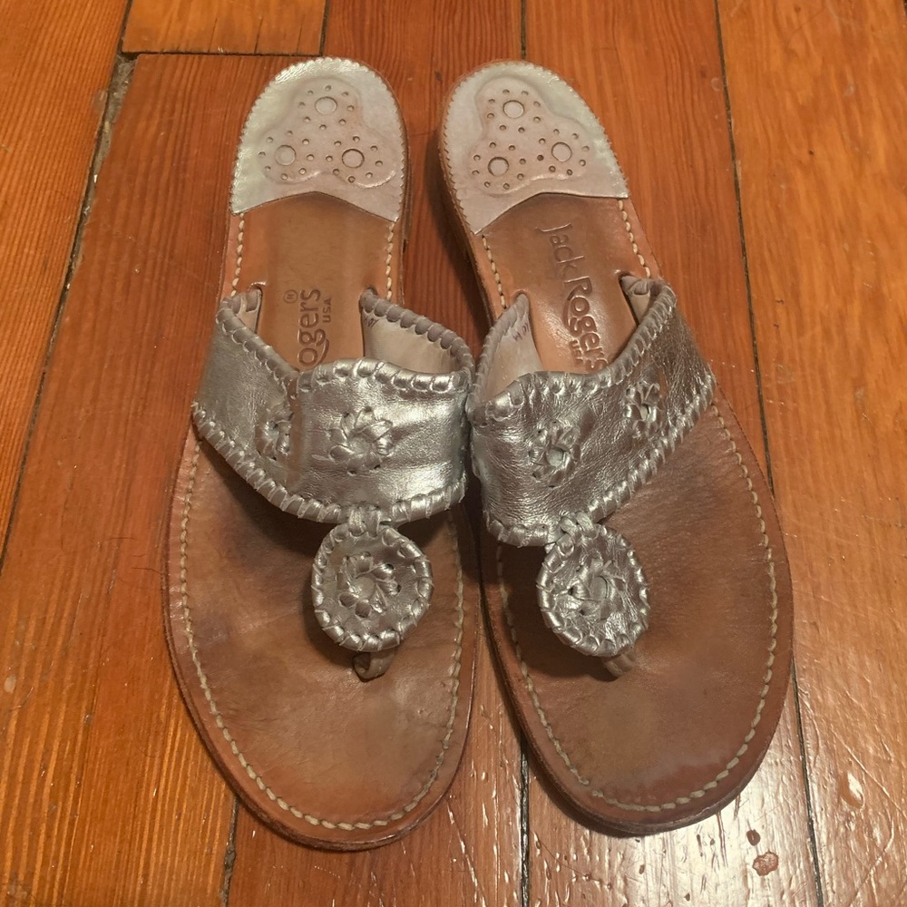 Jack Rogers Jack’s Flat Sandal silver 10